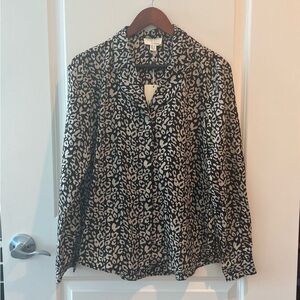 The Korner Animal Print Blouse NWT